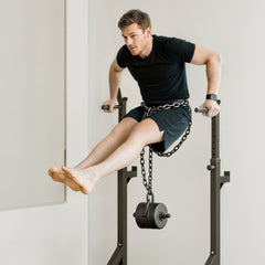 PURE Barbell Rack, Width and Height Adjustable Dip Stand, Bench Press Rack for Home Gym Weight Lifting Fitness Workout, Max Load 150kg