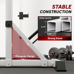 PURE Weights Bar Barbell Rack Squat Stand Adjustable Portable Weight Lifting Max Load 200kg, Suitable For Home Gym Training Work Out