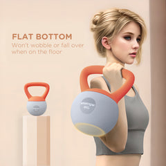 PURE 4KG Soft Kettlebell, Kettlebell with Non-Slip Handle for Home Gym, Weight Lifting, Strength Training, Orange/Grey