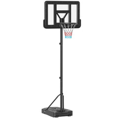 PURE Height Adjustable Basketball Stand Net Set System, Freestanding Basketball Hoop and Stand w/ Wheels, 200-305cm - Black