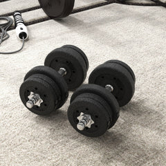 25KG Adjustable Weights Dumbbells Set, Dumbbell Hand Weights for Home Office Gym Body Fitness Lifting Training, Black