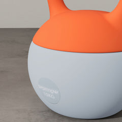 PURE 10KG Soft Kettlebell, Kettle Bell with Non-Slip Handle for Home Gym, Weight Lifting, Strength Training, Orange/Grey