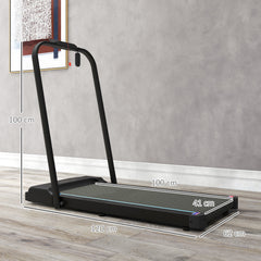PURE 2.5HP Walking Pad Treadmill, 1-6km/h Folding Treadmill with Remote Control and LED Display for Home Gym Office, Blue