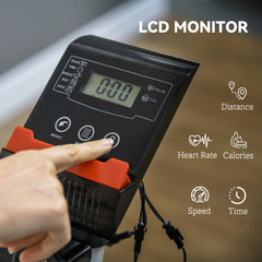 PURE Quiet Exercise Bike with 8-Level Magnetic Resistance and Heart Rate Sensor, for Home Gym, Grey and black