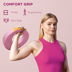 PURE 12kg Kettlebell, Kettle Bell with Wide Handle for Home Gym, Weight Lifting, Strength Training, Pink