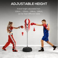 PURE Punching Bag with Stand Boxing Bag Set with Adjustable Height, Red