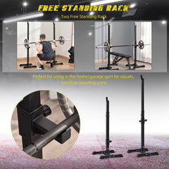 Heavy Duty Weights Bar Barbell Squat Stand Stands Barbell Rack Spotter GYM Fitness Power Rack Holder Bench New