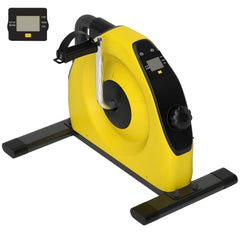 PURE Mini Exercise Bike, Portable Pedal Exerciser with LCD Display for Legs, Arms, Rehabilitation, Therapy, Yellow