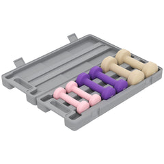 PURE 6Kg Dumbbell Set, Fitness Weight Set for Men and Women, Home Gym Workout, Pink, Purple, Brown