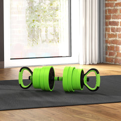 30kg Four-In-One Adjustable Weight Dumbbells Set, Barbell, Kettlebell, Push Up Stand - Green