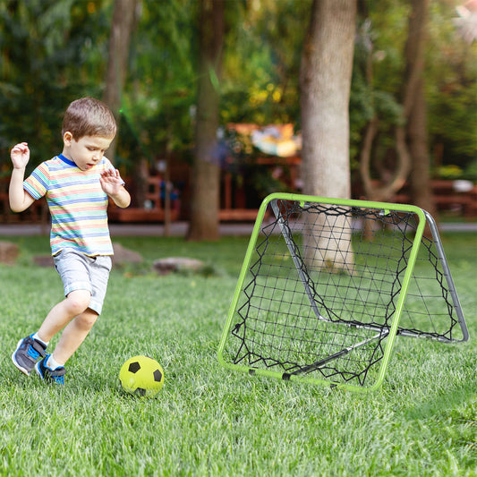 PURE Football Training Net, Soccer Kickback Target Goal Both Side Rebounder Net, Adjustable Angle Goal Training Set for Kids and Children to Practice in Playground, Backyard
