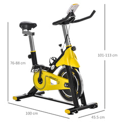 PURE Exercise Bike, with 6kg Flywheel Belt Drive, Adjustable Resistance, LCD Display - Yellow