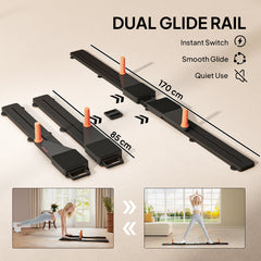 PURE Push Up Board Set of 2, Portable Press Up Board with Dual Glide Rails, Knee Pad, Pushup Stand Pilates Reformer Machine for Home Gym, Multifunctional Workout Equipment for Men & Women