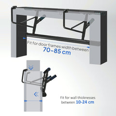 PURE Pull-Up Bar, No-Drilling Chin-Up Bar, Push-Up Stand with Resistance Bands, Padded Handles for Home Gym Exercise, Blue