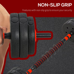 PURE 25kg 2 IN 1 Adjustable Dumbbells Weight Set, Dumbbell Hand Weight Barbell for Body Fitness, Lifting Training for Home, Office, Gym, Black