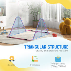 PURE Kids Gymnastic Bar, with Adjustable Height, Foldable Horizontal Bars - Pink