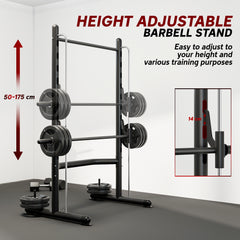 PURE Adjustable Squat Rack, with Pull Up Bar, Barbell Bar for Home Gym