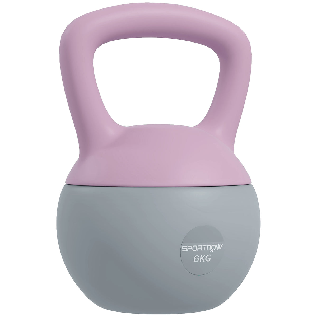 PURE 6KG Soft Kettlebell, Kettle Bell with Non-Slip Handle for Home Gym, Weight Lifting, Strength Training, Purple/Grey