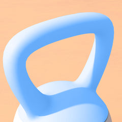 PURE 4KG Soft Kettlebell, Kettlebell with Non-Slip Handle for Home Gym, Weight Lifting, Strength Training, Light Blue/Grey