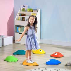 PURE 6 Pcs Balance Stepping Stones Kids for Sensory with Non-slip Edge, Stackable Outdoor Indoor Obstacle Course