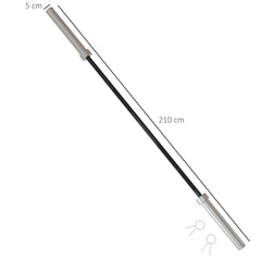 PURE 210cm Olympic Barbell Bar for 5cm Weight Plates, with Spring Clips, 19kg