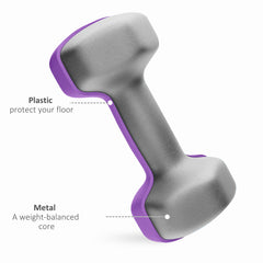 PURE Dumbbells Set with Storage Rack, 2 x 1kg, 2 x 2kg, 2 x 3kg, Pink