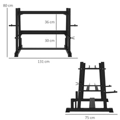 PURE 3-Tier Dumbbell Rack, Versatile Weight Rack with 4 Weight Rods for Dumbbells, Kettlebells and Plates (Rack Only)