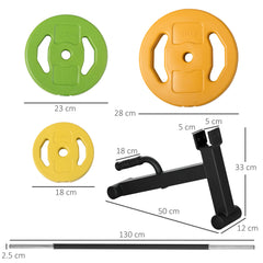 PURE 20kg Adjustable Barbell Weights Set with Barbell Jack, Adjustable Weights Set with Non-slip Handle and Fixing Clip, for Home Gym Strength Training