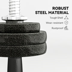 PURE 2-in-1 Adjustable Dumbbells Set, 30kg Weights Dumbbells Set with Non-Slip Grip for Strength Training, Weight Lifting, Bodybuilding, Home Gym Workout Equipment for Men & Women