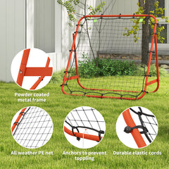 PURE Adjustable Rebounder Net Kickback Target Goal for Teens Adults Training, Red