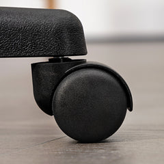 PURE Beautician's Swivel Salon Chair w/ Padded Seat Back 5 Wheels Adjustable Height Salon Hairdressers Tattoo Spa Rolling Cushion Professional 48cm Brown