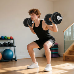 PURE 2-in-1 Adjustable Dumbbells Set, 20kg Weights Dumbbells Set with Non-Slip Grip for Strength Training, Weight Lifting, Bodybuilding, Home Gym Workout Equipment for Men & Women