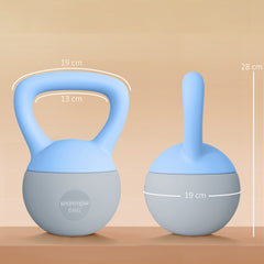 PURE 6KG Soft Kettlebell, Kettlebell with Non-Slip Handle for Home Gym, Weight Lifting, Strength Training, Light Blue/Grey