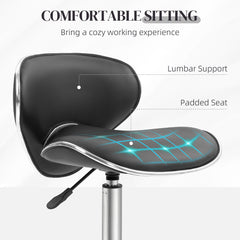 PURE Adjustable Rolling Swivel Beauty Salon Chair, Stool for Spa, Black