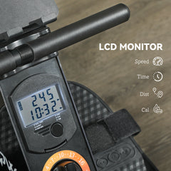 PURE Folding Magnetic Rowing Machine, with 16-Level Adjustable Resistance, Black