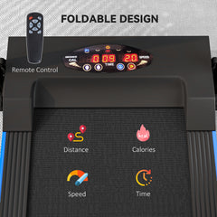 PURE Folding Motorised Home Treadmill Walking Machine with LCD Monitor, Blue