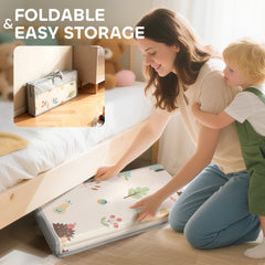 PURE Foldable Baby Play Mat Double-Sided, Reversible Foam Soft Crawling Mat for Toddlers, for Bedroom, Nursery and Playroom