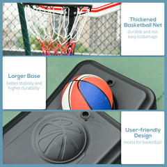 PURE Basketball Hoop Outdoor, Portable Basketball Hoop and Stand with Weighted Base, Portable on Wheels, 1.55-2.1m, for Teens, Juniors, Adults, White