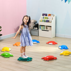 PURE 9PCs Kids Stepping Stones with TPE Anti-Slip Edge, Crab-Designed Balance River Stones, Obstacle Courses, Stackable