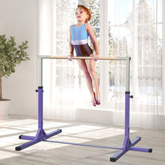 PURE Steel Frame Adjustable Horizonal Gymnastics Bar For Kids Home Gym Training Purple