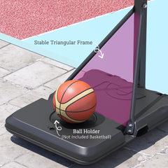 PURE Fully Adjustable Basketball Hoop Outdoor, 146-236cm Basketball Hoop and Stand with Weighted Base and Shatterproof Backboard, Portable on Wheels for Junior, Adults