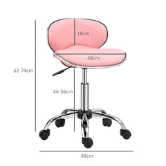 PURE Adjustable Rolling Swivel Beauty Salon Chair, Stool for Spa, Pink
