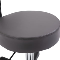 PURE Beautician's Swivel Salon Chair w/ Padded Seat Back 5 Wheels Adjustable Height Salon Hairdressers Tattoo Spa Rolling Cushion Professional 35cm Grey