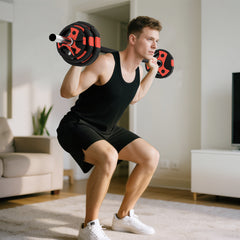 PURE 20kg Adjustable Barbell Weights Set for Home Gym, Strength Training