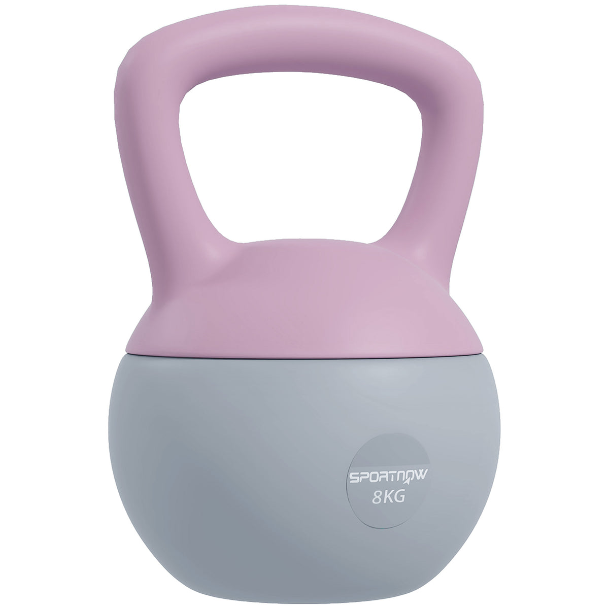 PURE 8KG Soft Kettlebell, Kettlebell with Non-Slip Handle for Home Gym, Weight Lifting, Strength Training, Purple/Grey