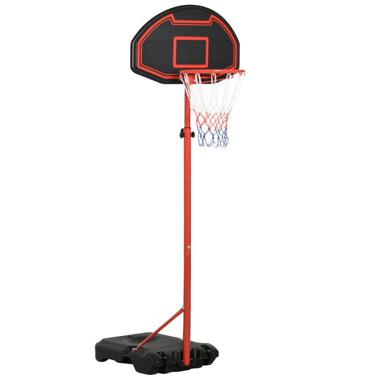 PURE Basketball Hoop Outdoor, Portable Basketball Hoop and Stand with Weighted Base, Portable on Wheels, 1.55-2.1m, for Teens, Juniors, Adults, Black