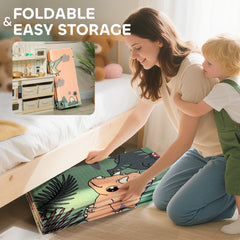 PURE Baby Play Mat, Double Sideded Foldable Kids Crawling Mat, Reversible & Waterproof, Dinosaur