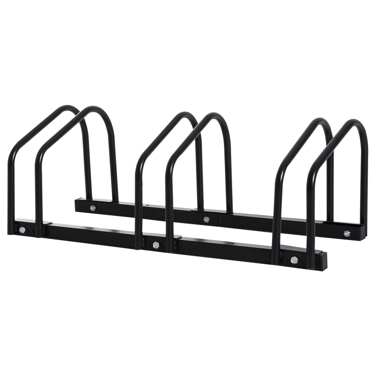 PURE Bike Stand Parking Rack Floor or Wall Mount Bicycle Cycle Storage Locking Stand (3 Racks, Black)