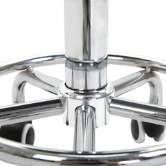 PURE Round Rolling Stool, PU Leather Height Adjustable Stool Chair with Wheels and Swivel Seat for Salon, Massage, Spa, Home Kitchen, Black