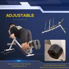 PURE 2-IN-1 Core Abdominal Ab Trainer Sit Up Bench with LCD Screen, Adjustable Fitness Crunch Machine for Home GYM